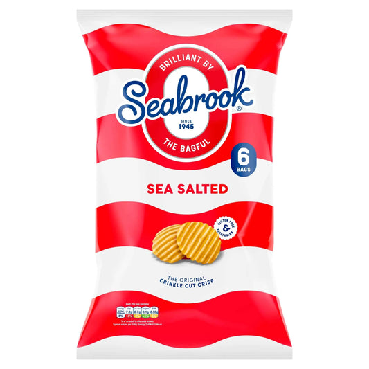 Sea Salted Potato Crisps 6 X 25g by Seabrook