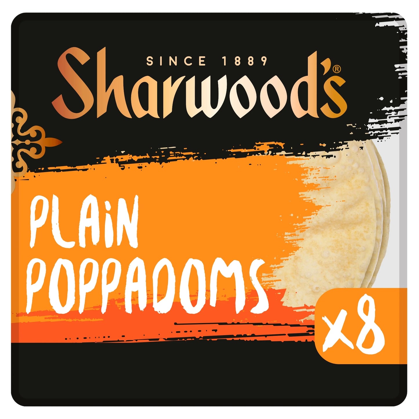 Plain Poppadoms 8 Pack by SHARWOODS