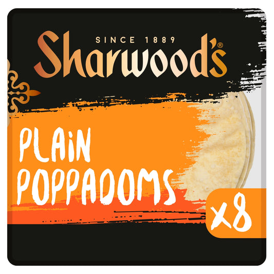 Plain Poppadoms 8 Pack by SHARWOODS
