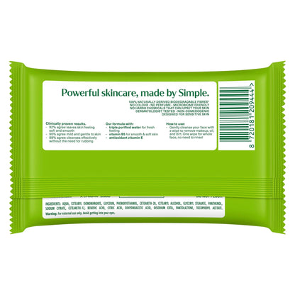 Biodegradable Cleansing Wipes 25pack by SIMPLE