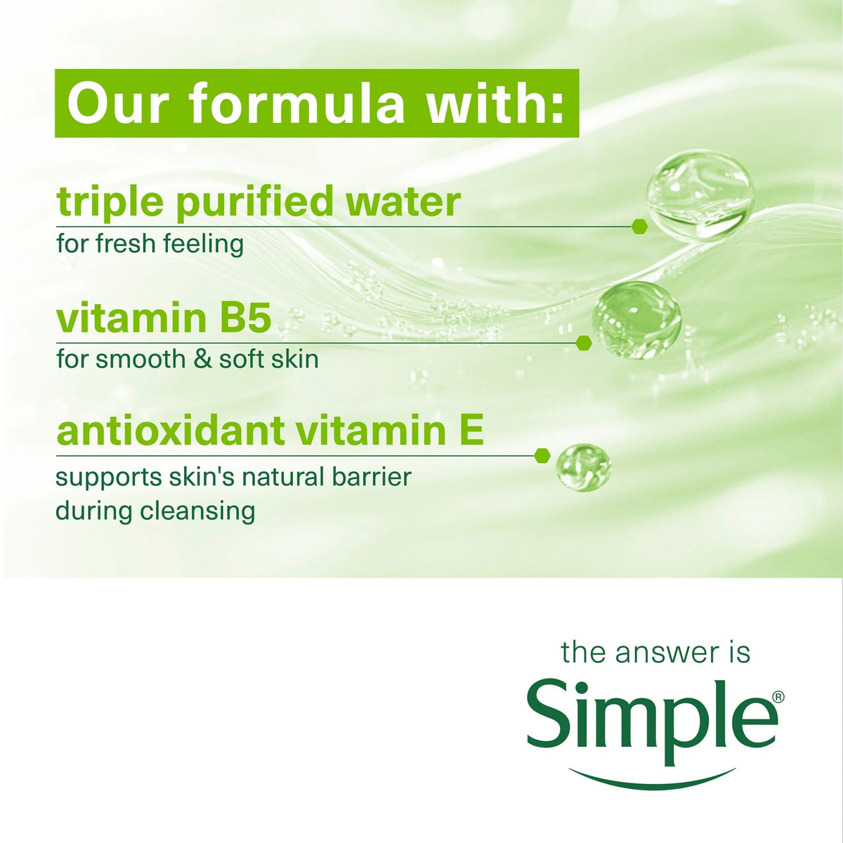 Cleansing Biodegradable Wipes 33 Pack by SIMPLE