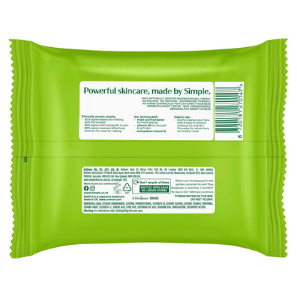 Cleansing Biodegradable Wipes 33 Pack by SIMPLE