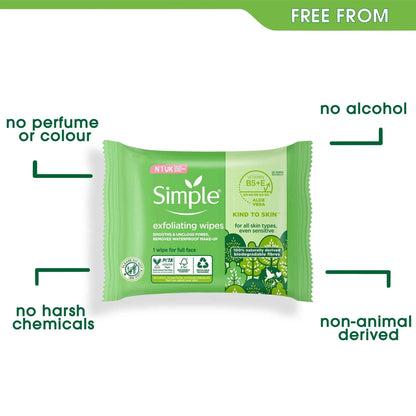 Kind To Skin Exfoliating Wipes 20 Pack by SIMPLE