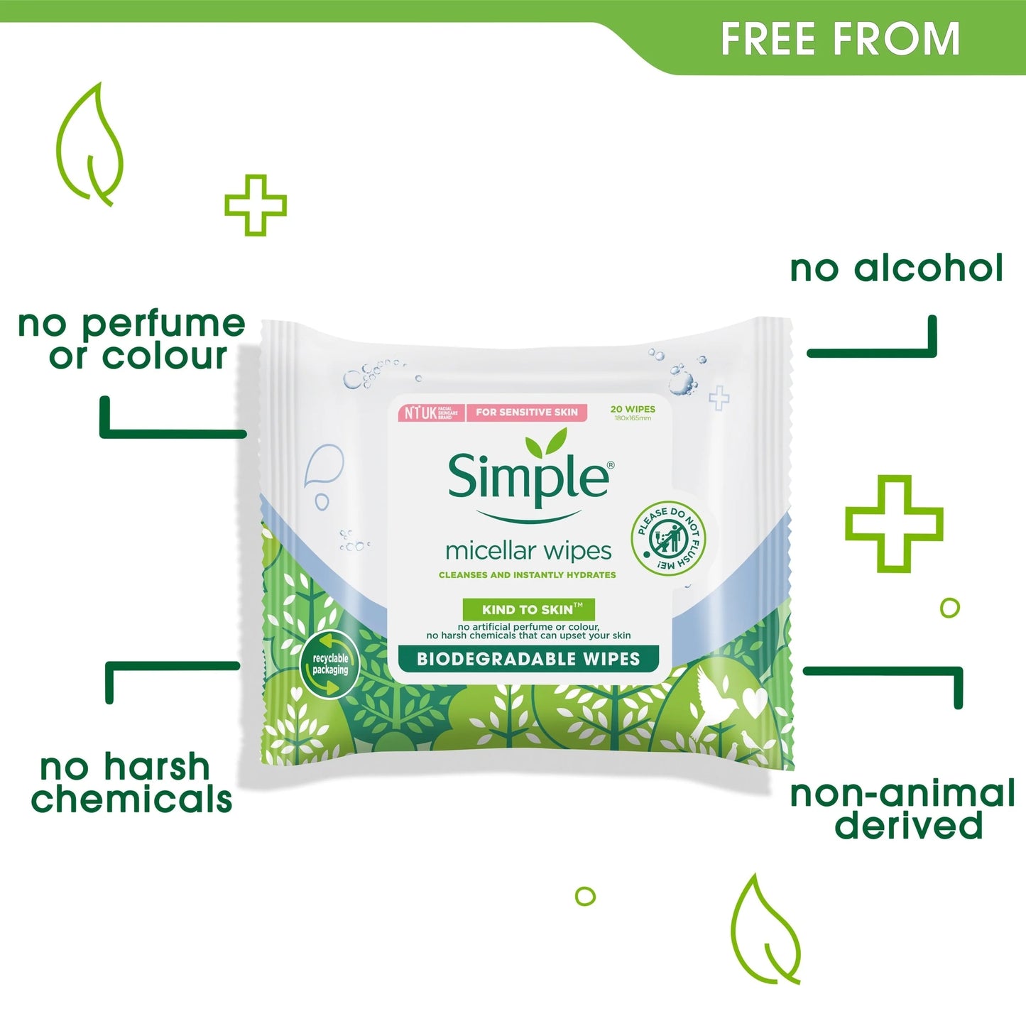 Micellar Water Boost Wipes Sensitive by SIMPLE