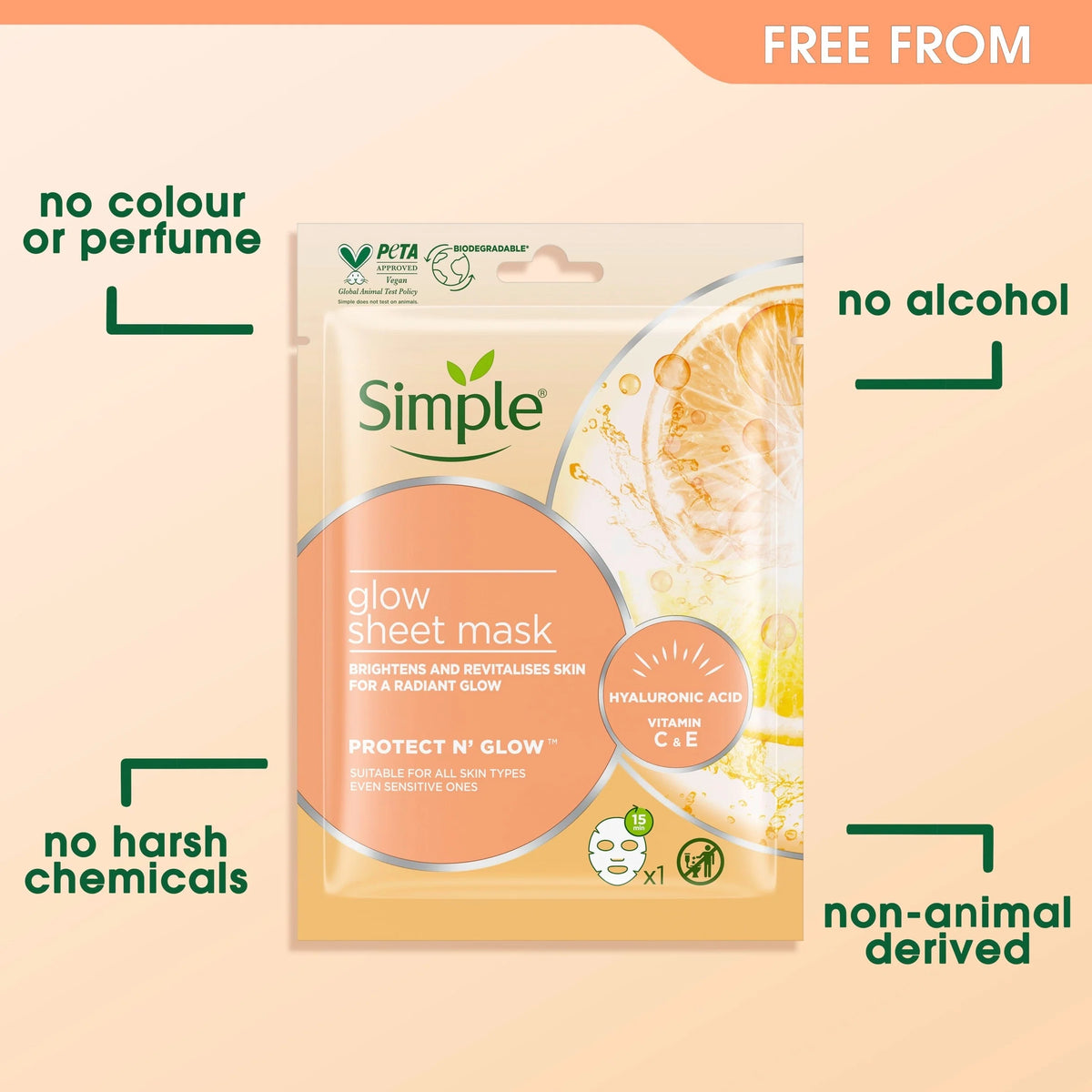 Protect & Glow 48hr Glow Sheet Mask 25ml by SIMPLE