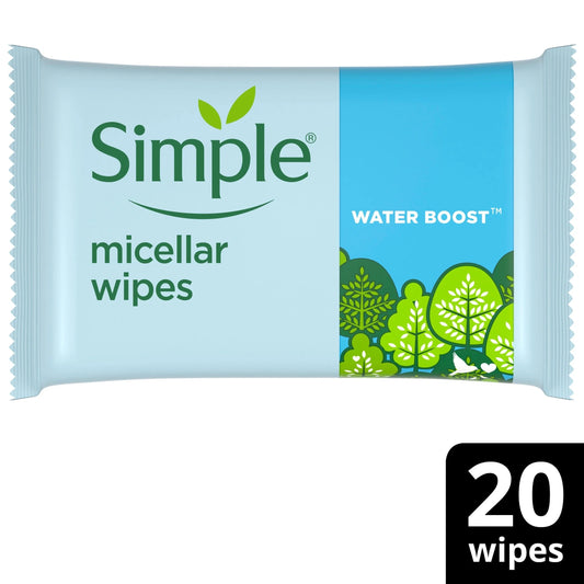 Sensitive Skin Micellar Wipes 20 Pack by SIMPLE