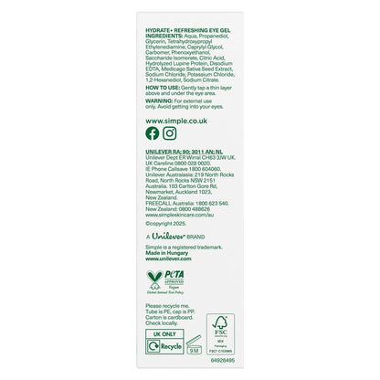 Waterboost Hydrating Eye Gel 25ml by SIMPLE