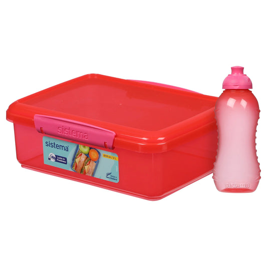 Pink Rectangle Lunch Box 2l With by sistema