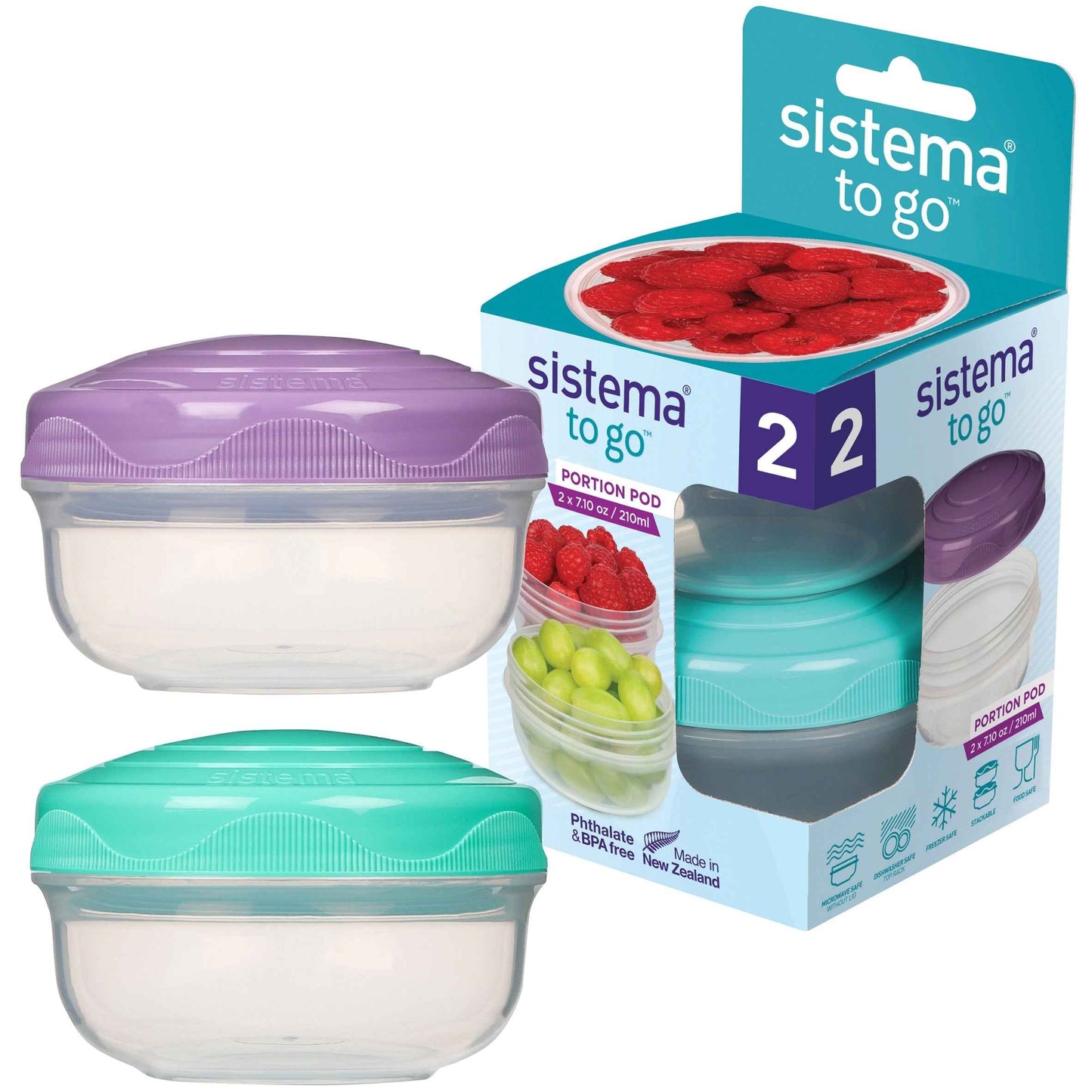 To Go Portion Pod Food Storage 2 Pack by sistema