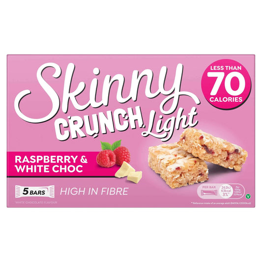 Crunch Light Bars - Raspberry & White Choc 5 X 19g by SKINNY