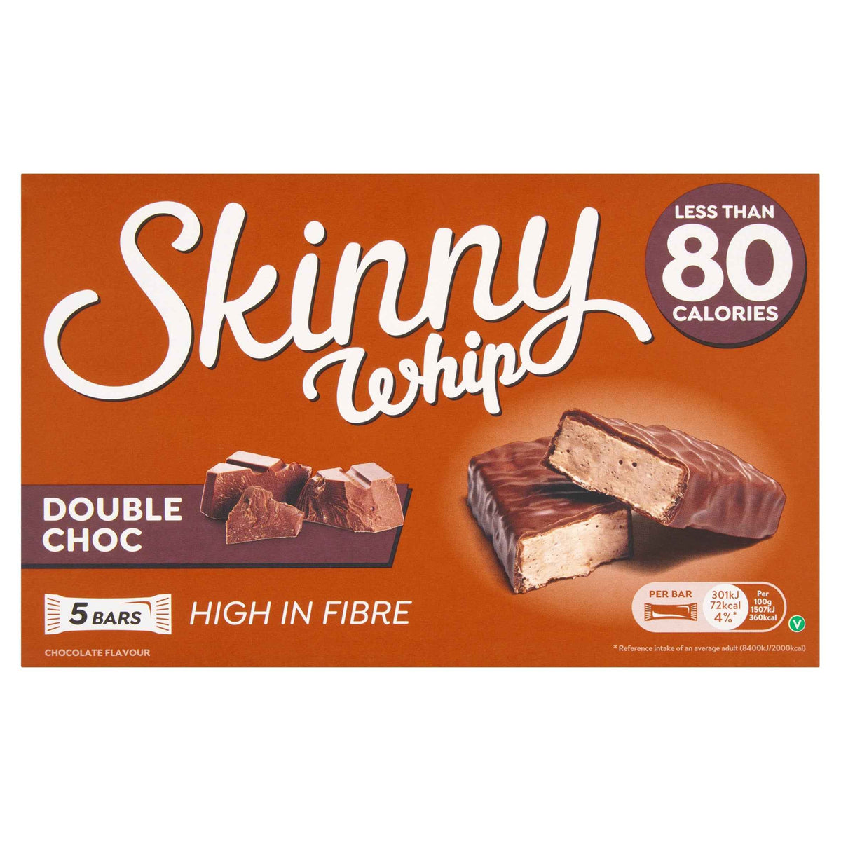 Whip Double Chocolate Nougat Bars 5 X 20g by SKINNY