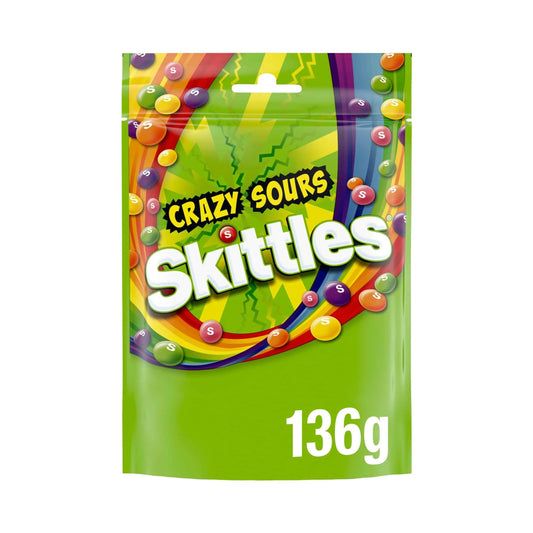 Crazy Sour Fruit Sweets 136g by SKITTLES