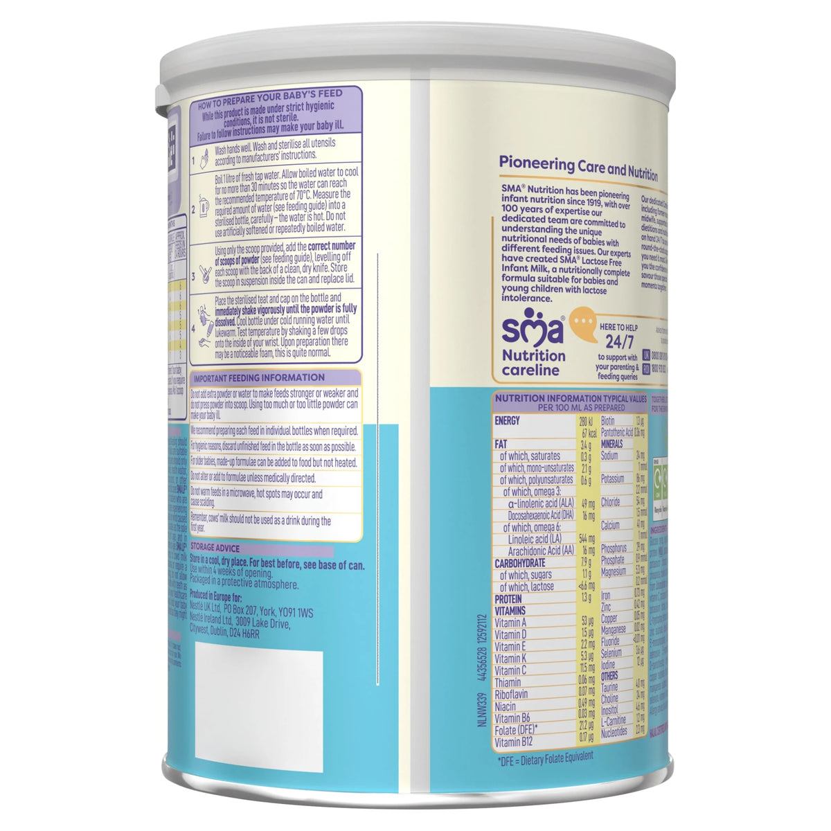 Lactose Free Infant Baby Milk Formula by SMA