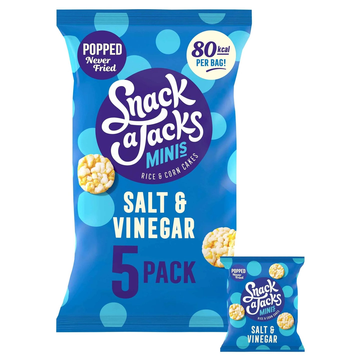 Salt & Vinegar Rice Cakes Multipack Snacks 5x19g by SNACK A JACKS