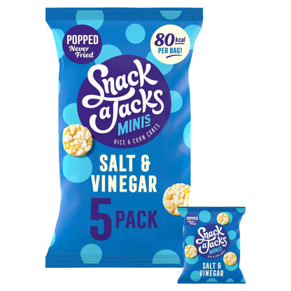 Salt & Vinegar Rice Cakes Multipack Snacks 5x19g by SNACK A JACKS