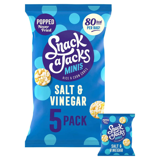 Salt & Vinegar Rice Cakes Multipack Snacks 5x19g by SNACK A JACKS