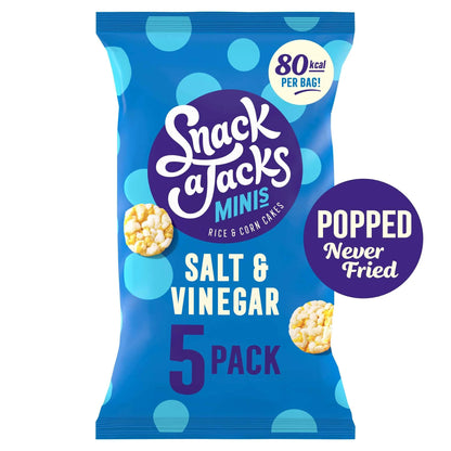 Salt & Vinegar Rice Cakes Multipack Snacks 5x19g by SNACK A JACKS
