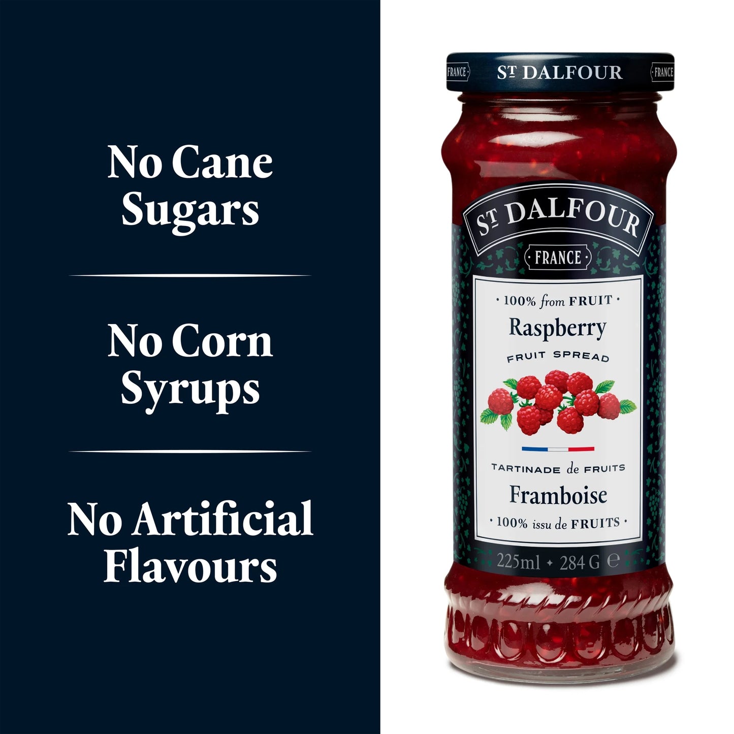 Raspberry Fruit Spread 284g by ST DALFOUR