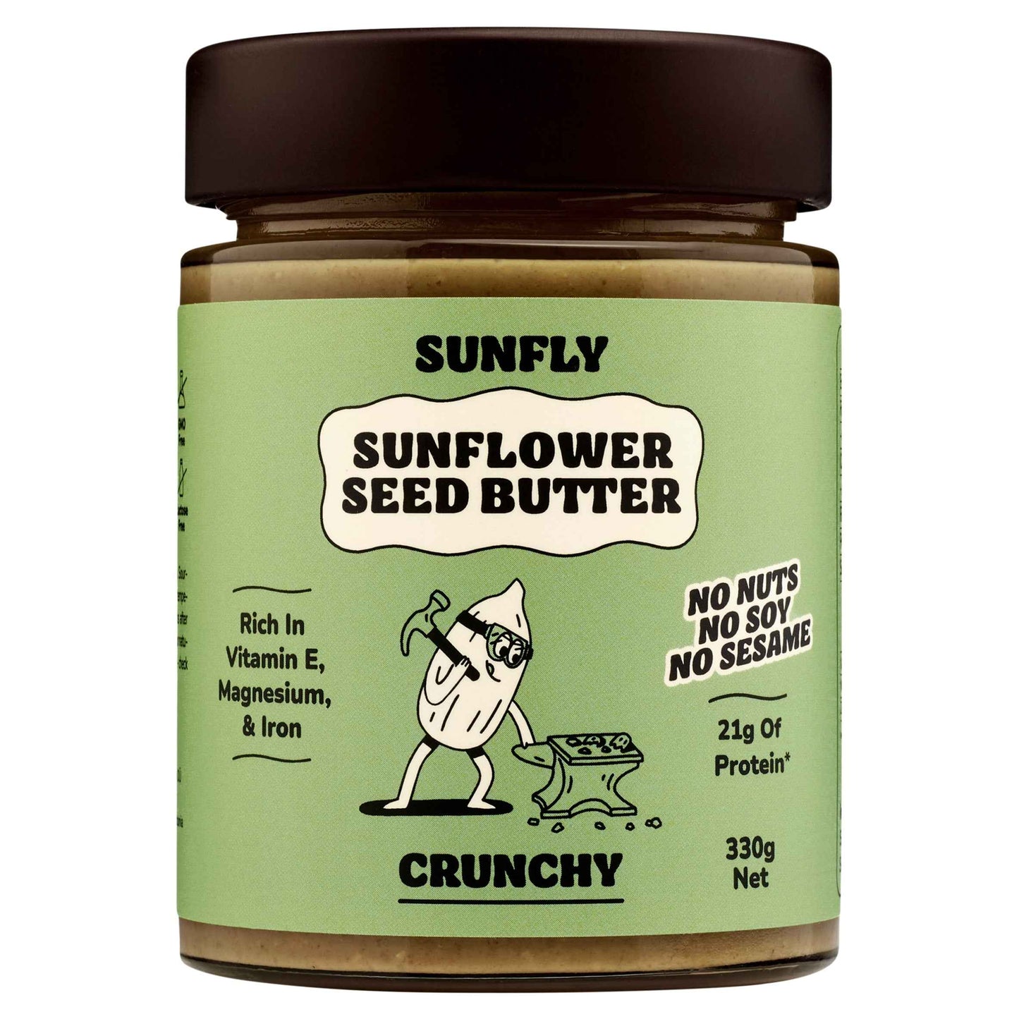 Sunflower Seed Butter Crunchy 330g by SUNFLY