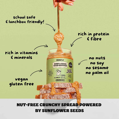 Sunflower Seed Butter Crunchy 330g by SUNFLY