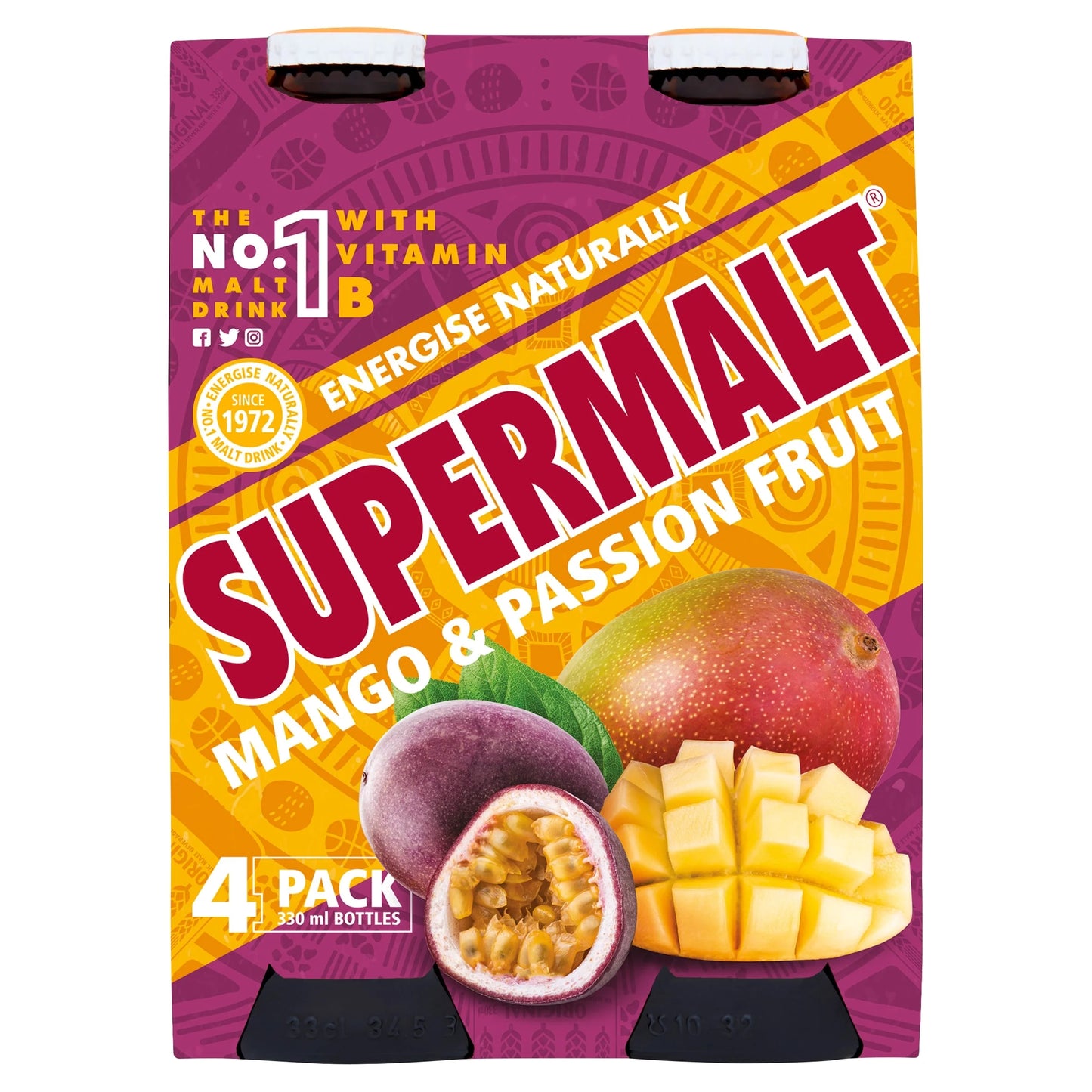 Mango & Passion Fruit 4 X 330ml by SUPERMALT