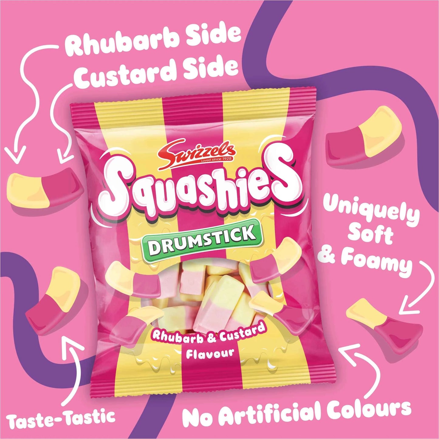 Drumstick Squashies Rhubarb & by Swizzels