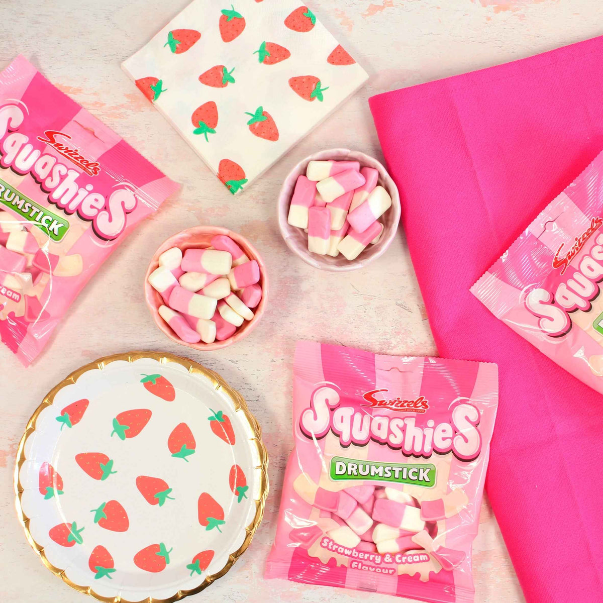 Drumstick Squashies - Strawberry & by Swizzels