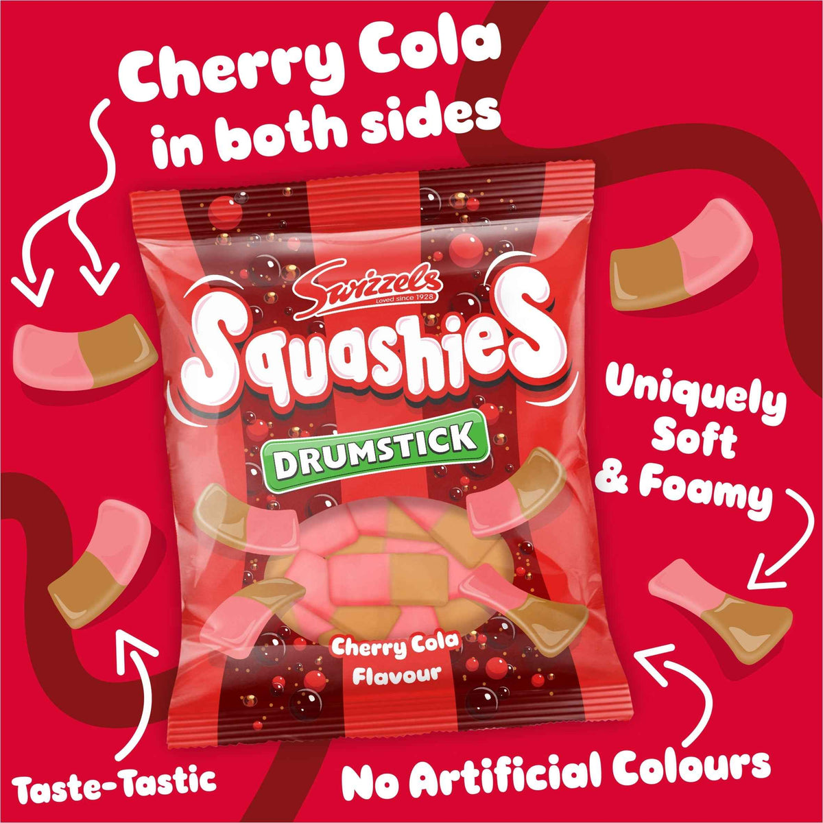 Squashies Drumstick Cherry Cola 140g by Swizzels