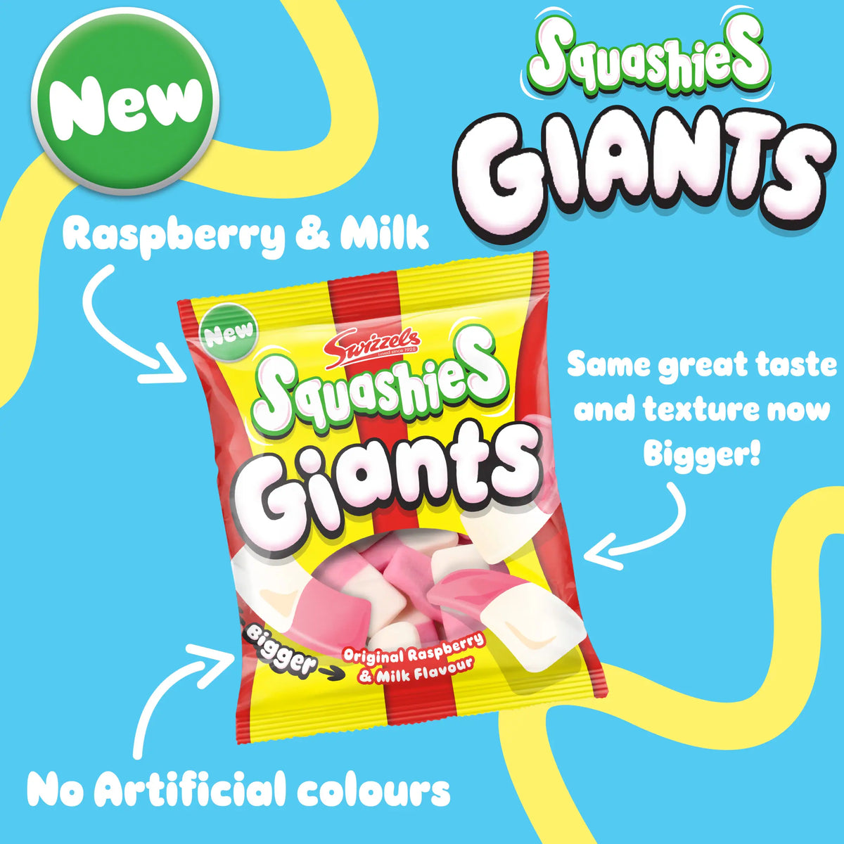 Squashies Giants Original Raspberry by Swizzels at The British Vault