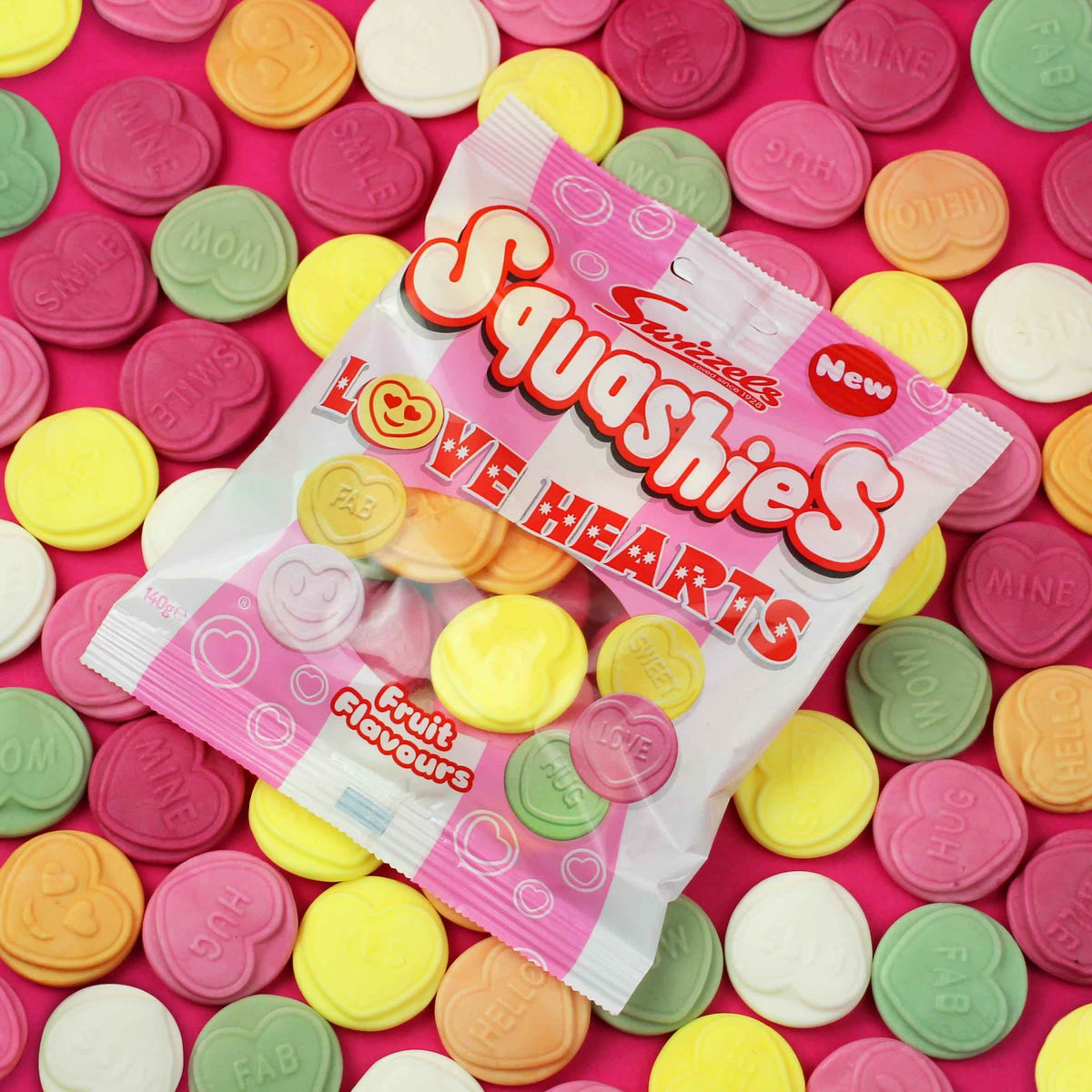 Squashies Love Hearts 140g by Swizzels