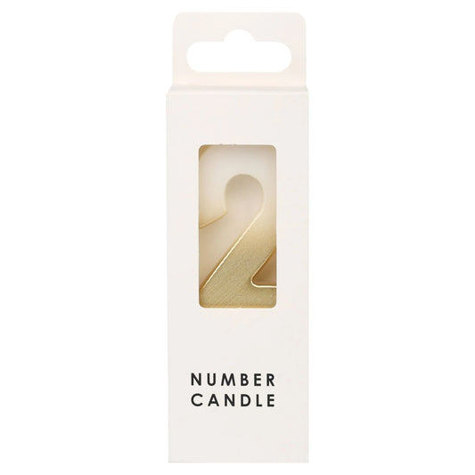 Gold Numerical Candle No. 2 - Gold by Table Fun