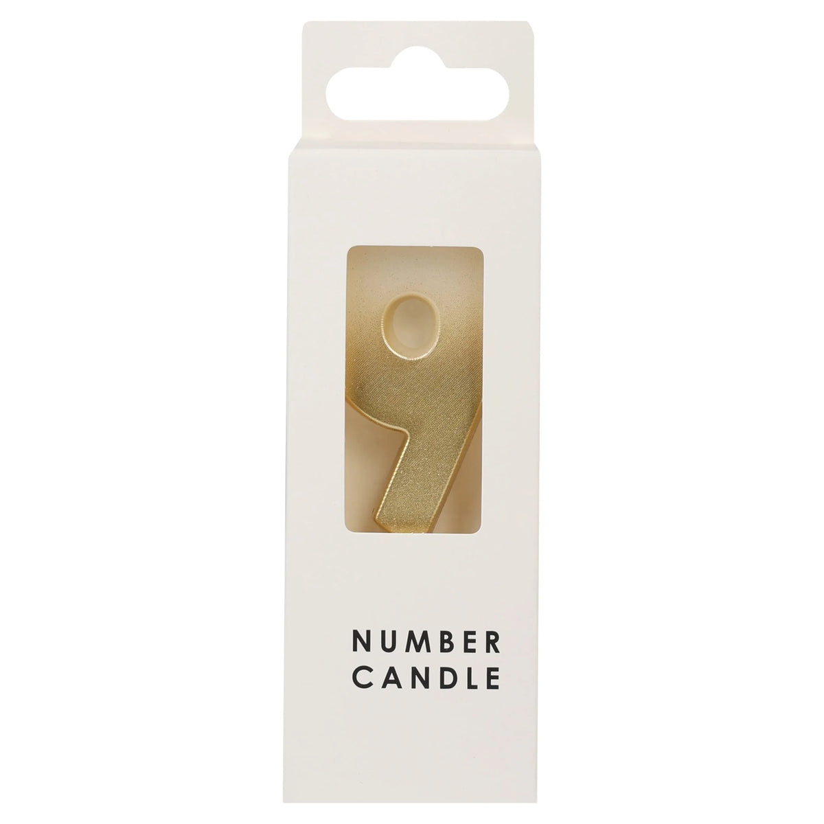 Gold Numerical Candle No. 9 - Gold by Table Fun