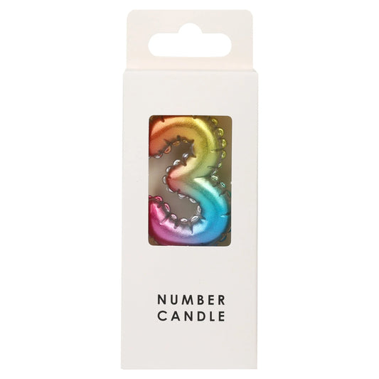 Numerical Candle No.3 - Multicolour by Table Fun