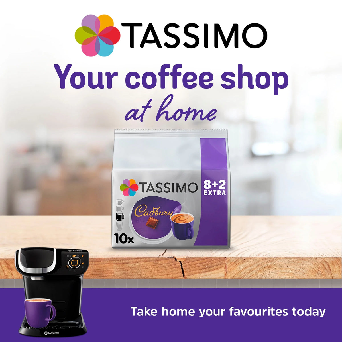 Cadbury Chocolate 8+2 Free Drinks 160g by TASSIMO