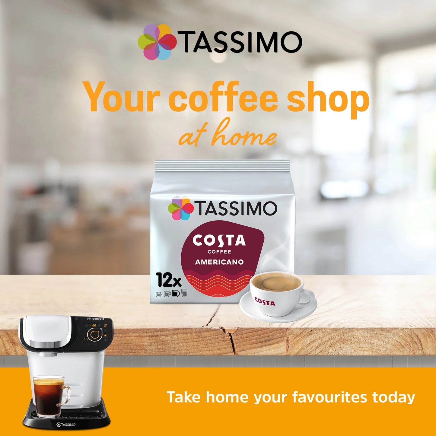 Costa Americano Coffee Pods X12 108g by TASSIMO