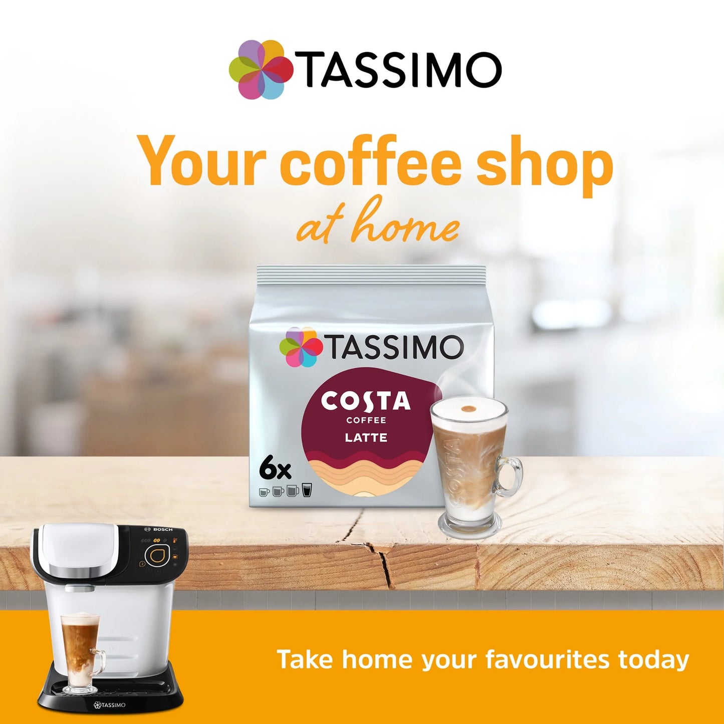 Costa Latte 6 Pack 167.4g by TASSIMO