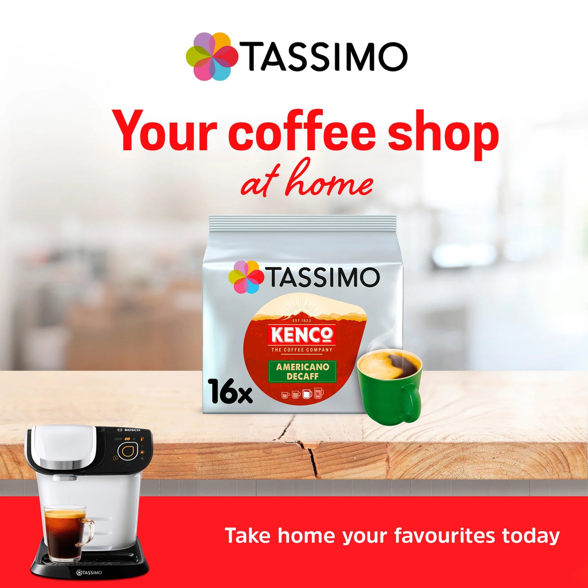 Kenco Americano Decaff Pods X16 104g by TASSIMO