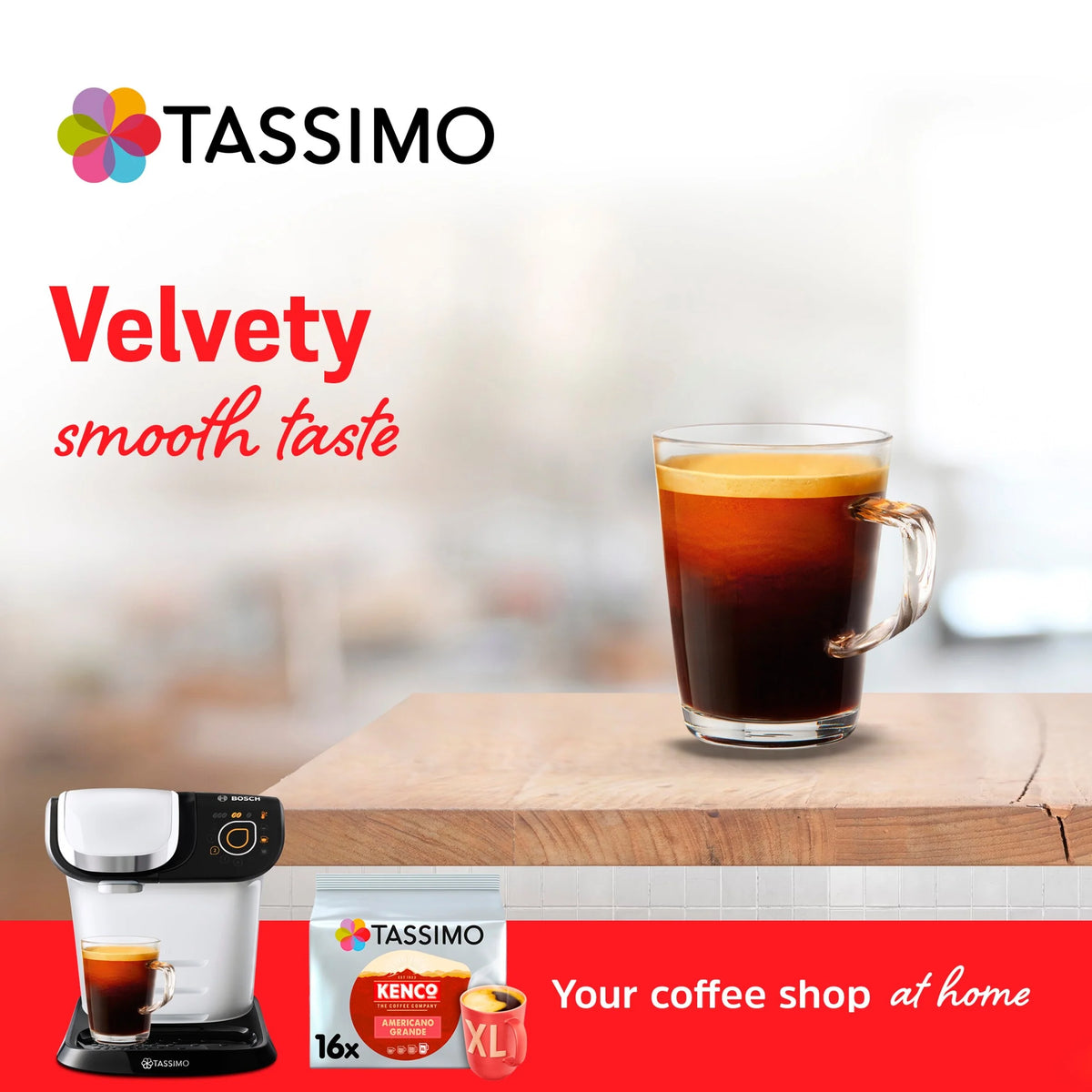Kenco Americano Grande Pods X16 144g by TASSIMO