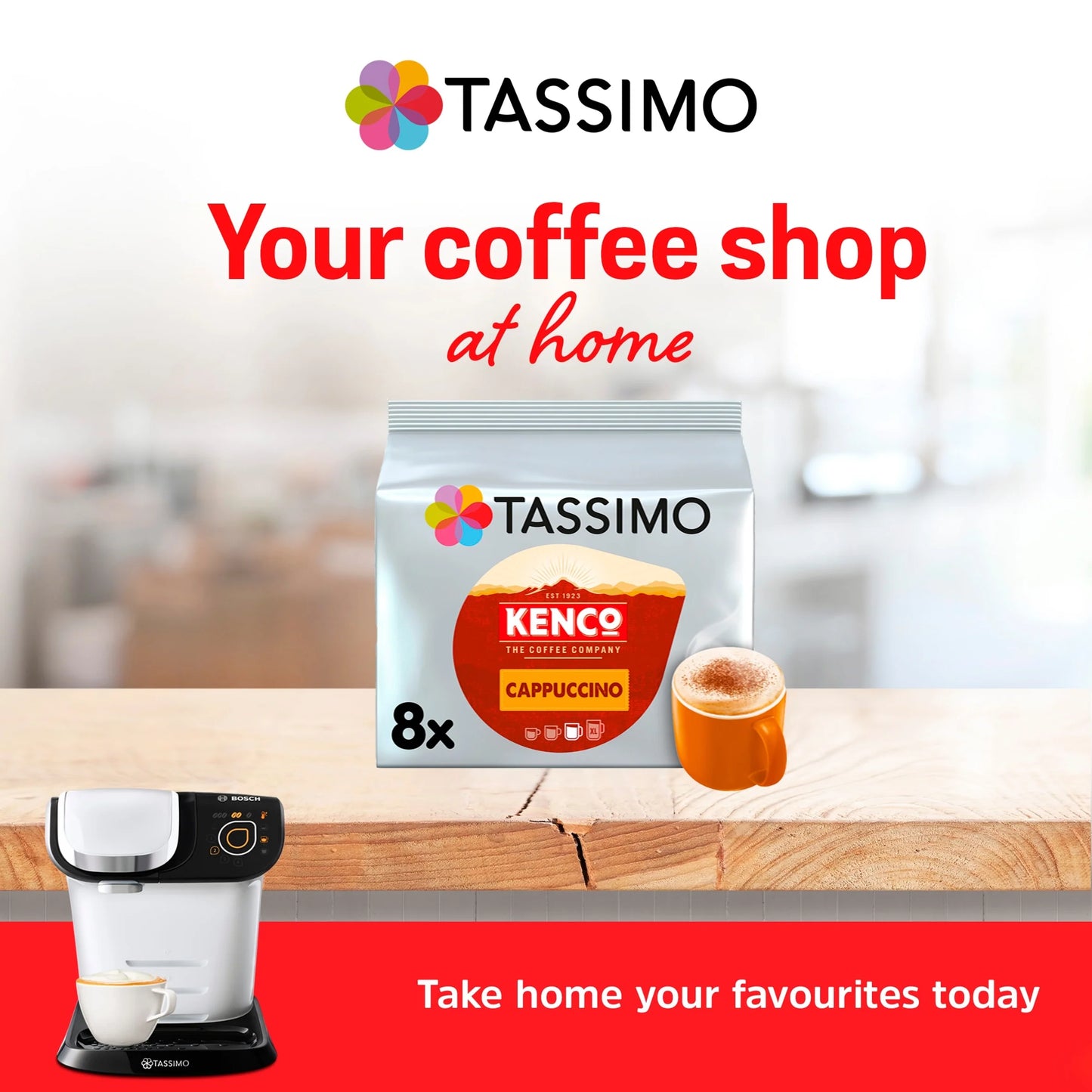 Kenco Cappuccino Coffee Pods X8 260g by TASSIMO