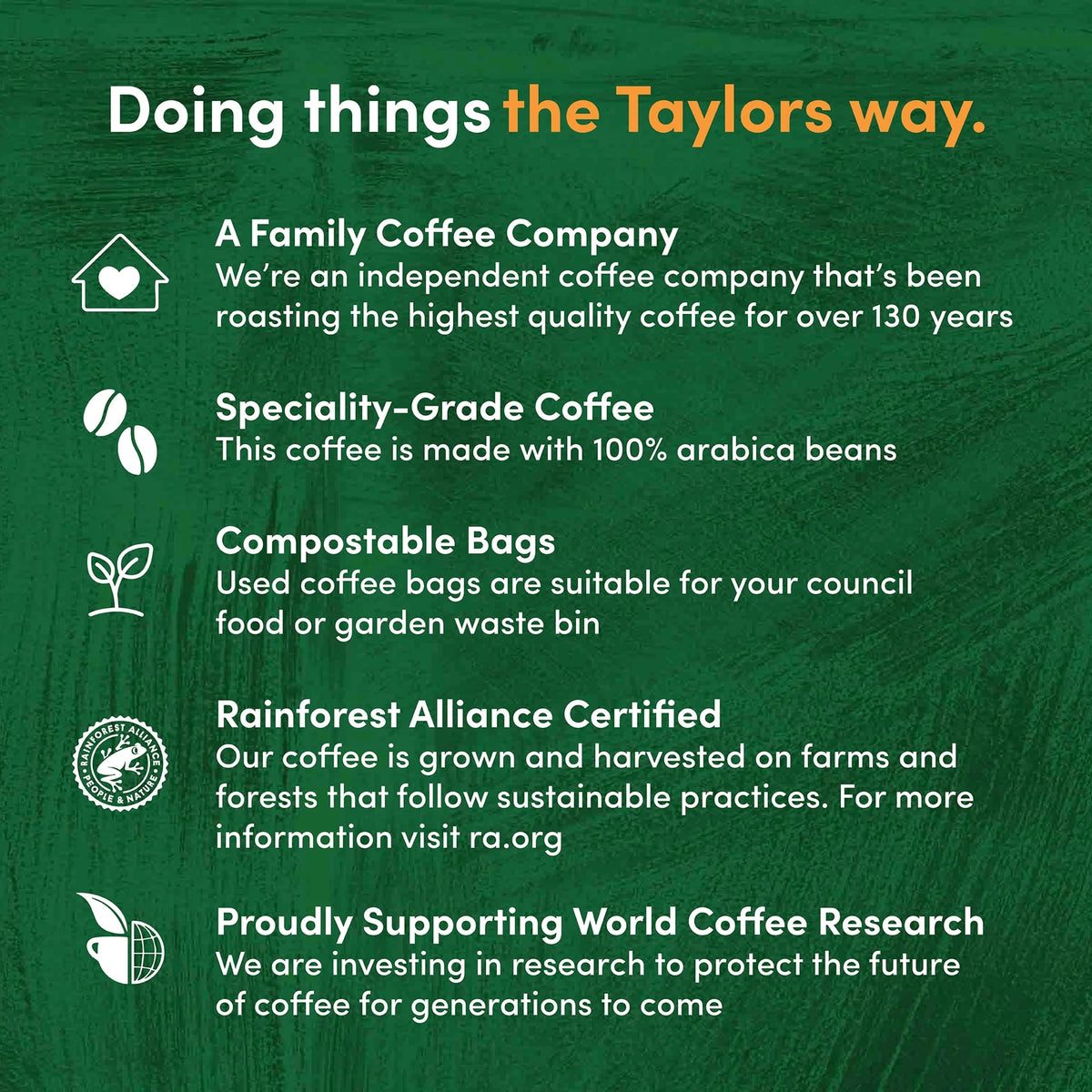 Decaffe Coffee Bags 10 Pack 75g by TAYLORS