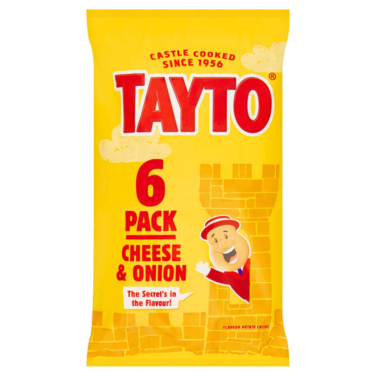 Cheese & Onion Potato Crisps 6 X 25g by TAYTO