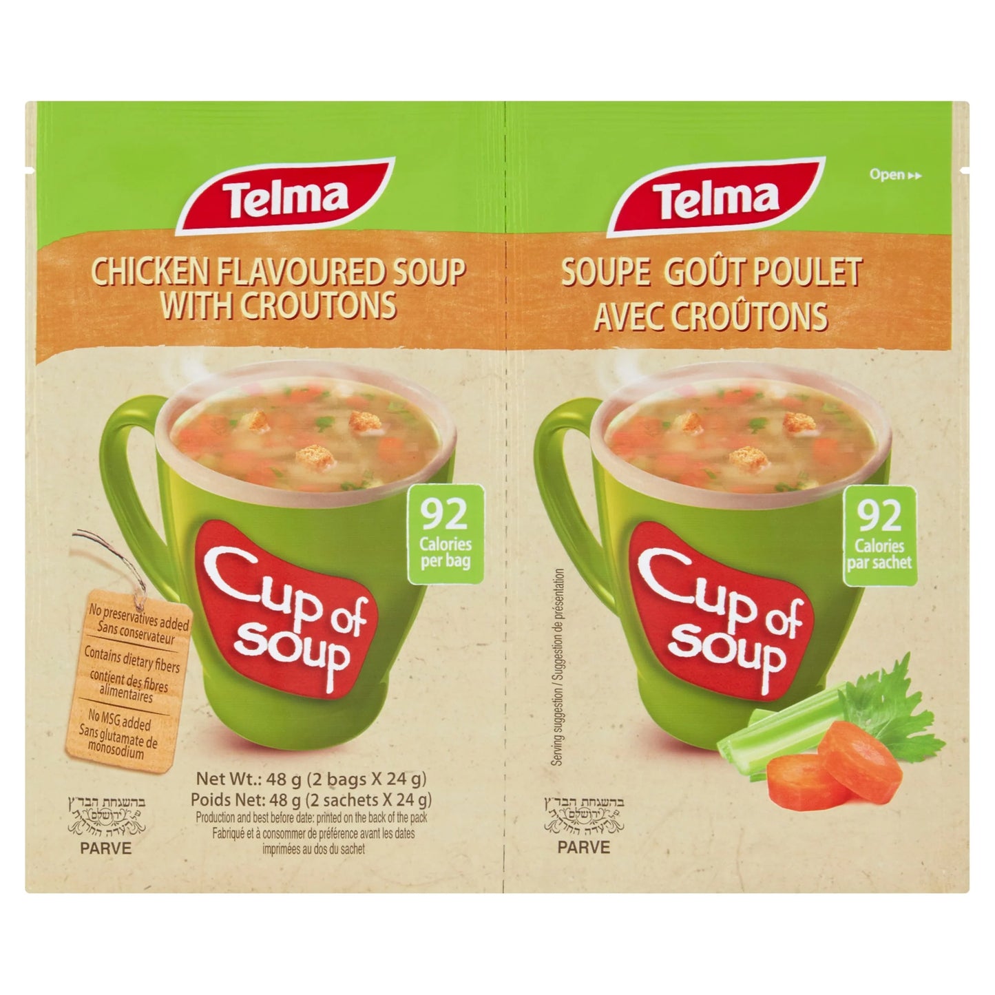 Chicken Flavoured Soup With Croutons 48g by TELMA
