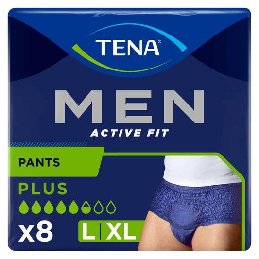 Men Active Fit Pants Plus Large 8 Pack by TENA