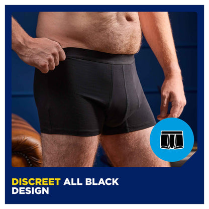 Men Washable Incontinence Boxer Black by TENA