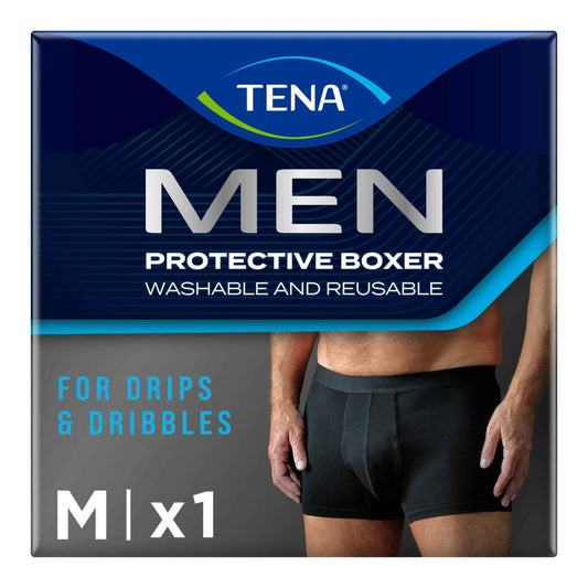 Men Washable Incontinence Boxer Black by TENA