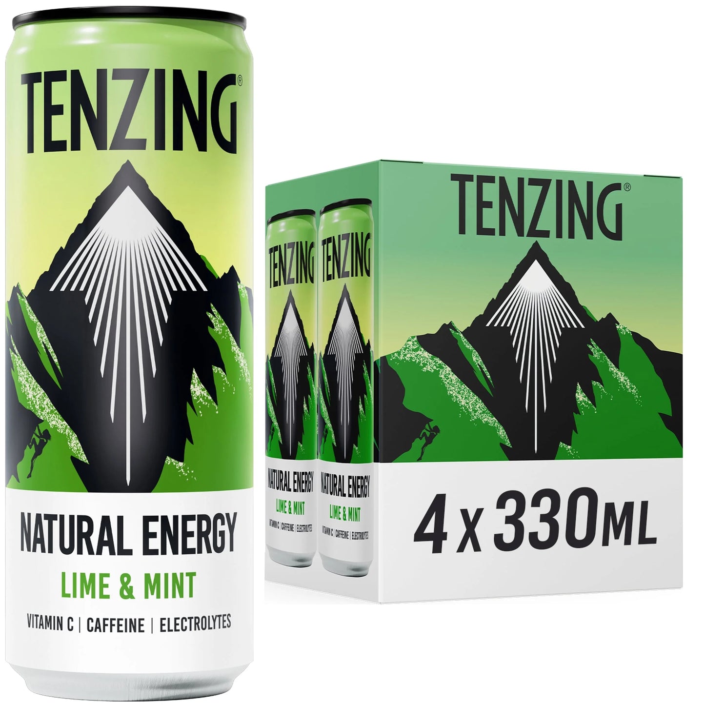 Natural Energy Drink - Lime & Mint 4 X 330ml by TENZING