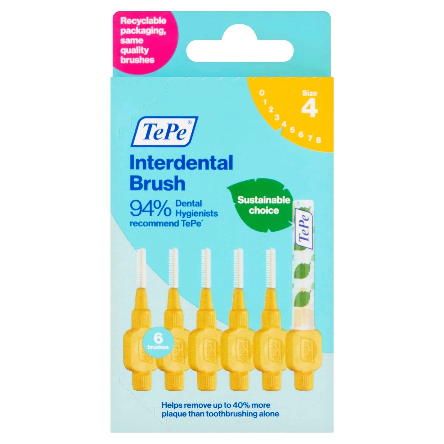Interdental Brush Yellow 6 Pack 0.7mm by TEPE