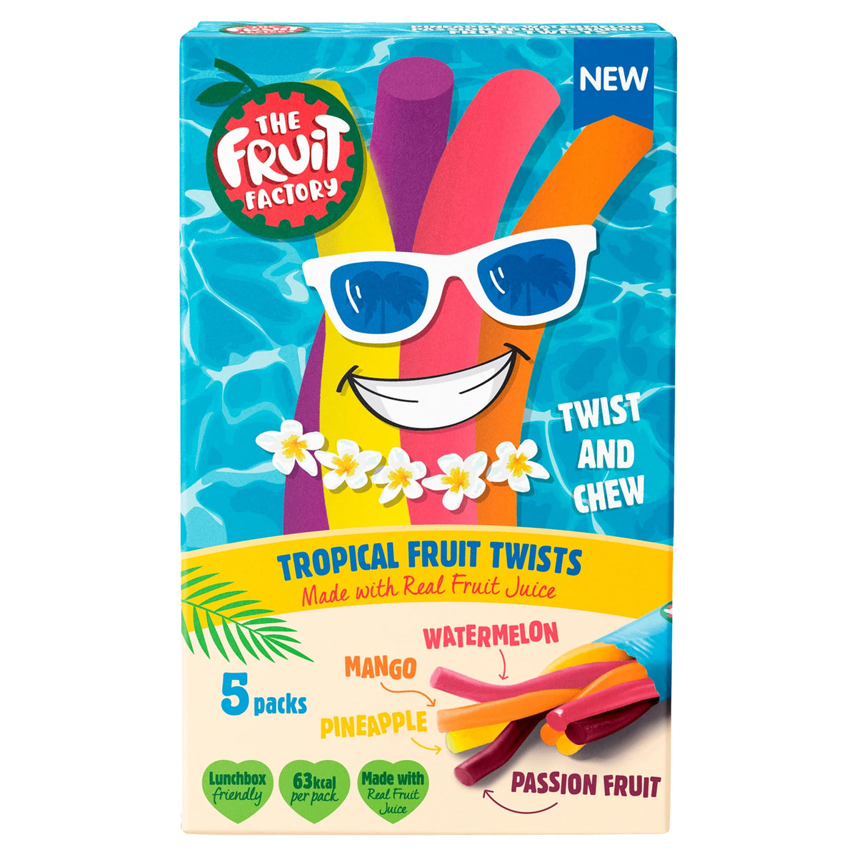 Tropical Fruit Twists 5*18g by THE FRUIT FACTORY at The British Vault