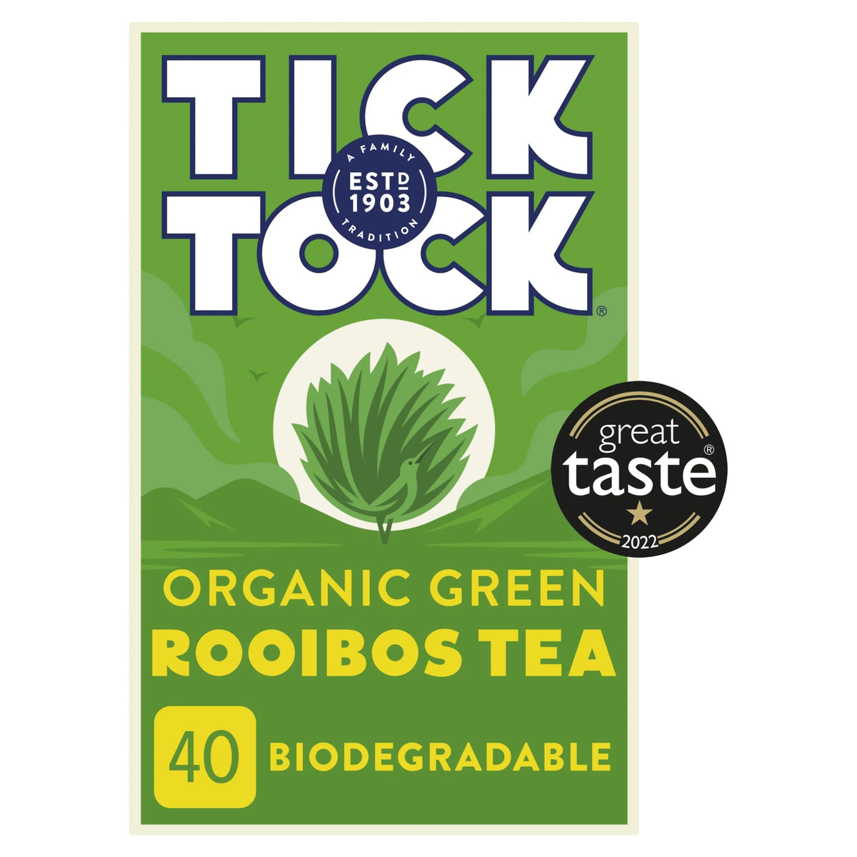 Organic Rooibos Green 40s 72g by TICK TOCK
