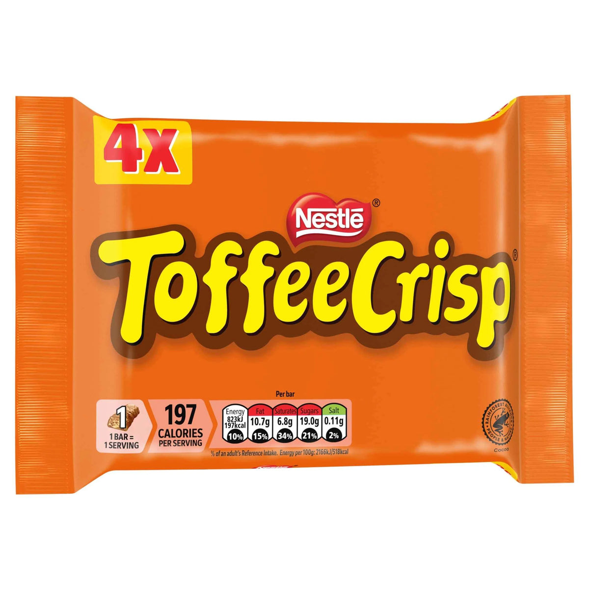 Toffee Crisp Biscuit Bar 4 Pack Multipack 152g by Nestle